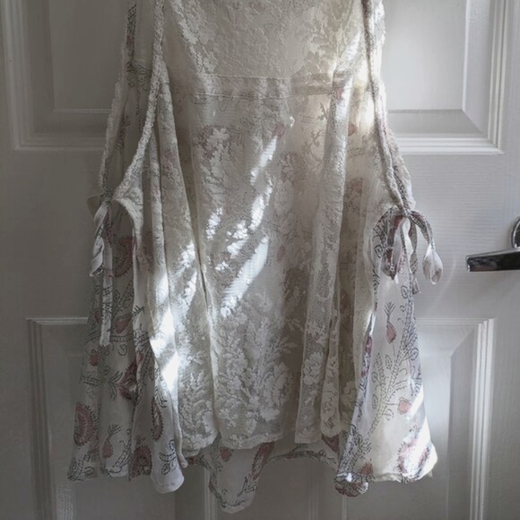 Free People lace tank camisole flowy open sides w/ ties Sz M - Picture 5 of 14